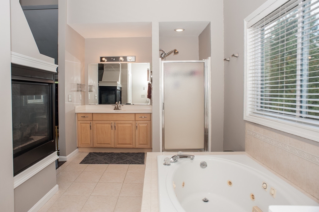 1501 Old Bridge Lane, Unit 1501 Bellingham, MA 02019 - Photo 28 of 42 a bathroom with a sink a mirror and a bathtub