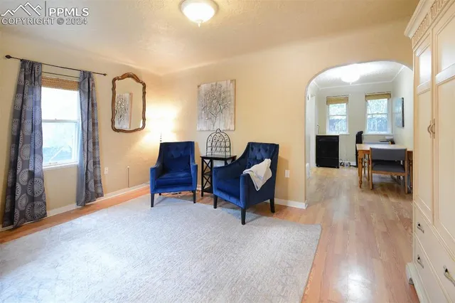 a living room with furniture