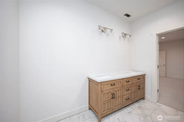 a room with cabinets