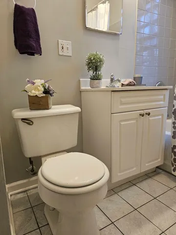 a bathroom with a toilet a sink and a mirror