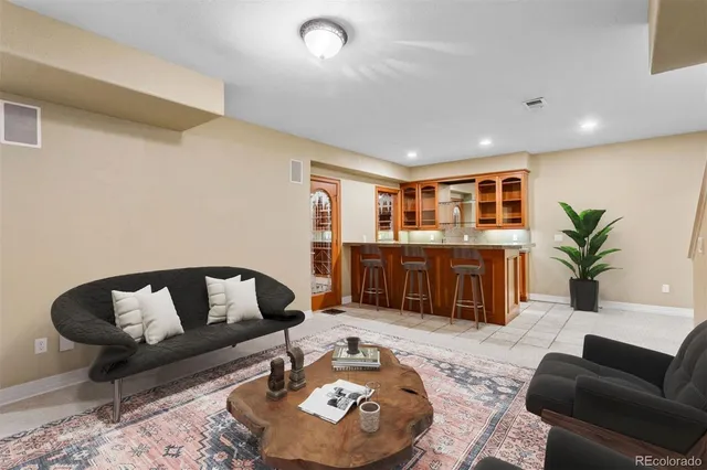 a living room with furniture