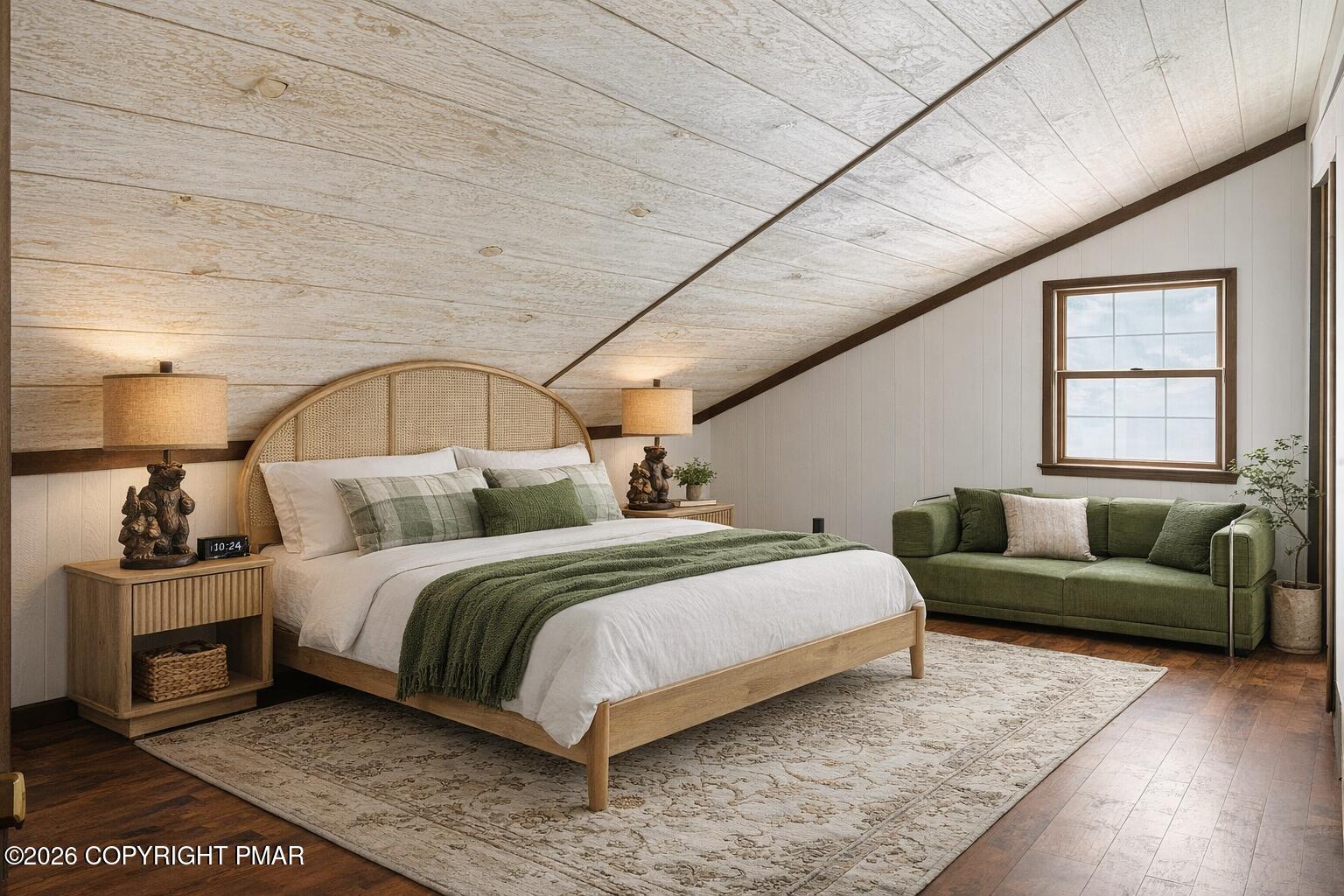 13 Sheffick Road Gouldsboro, PA 18424 - Photo 14 of 46 a bedroom with a bed and a couch