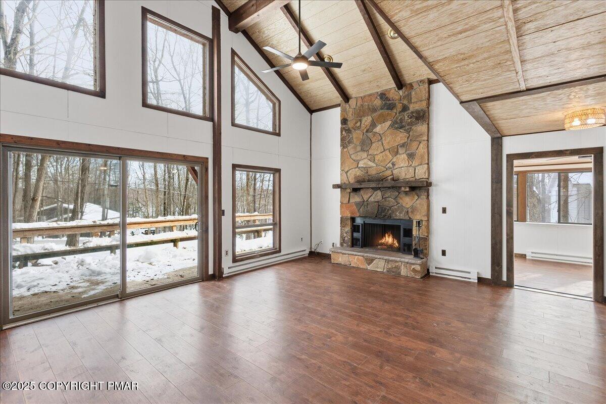 13 Sheffick Road Gouldsboro, PA 18424 - Photo 6 of 38 a view of a living room with furniture and a fireplace