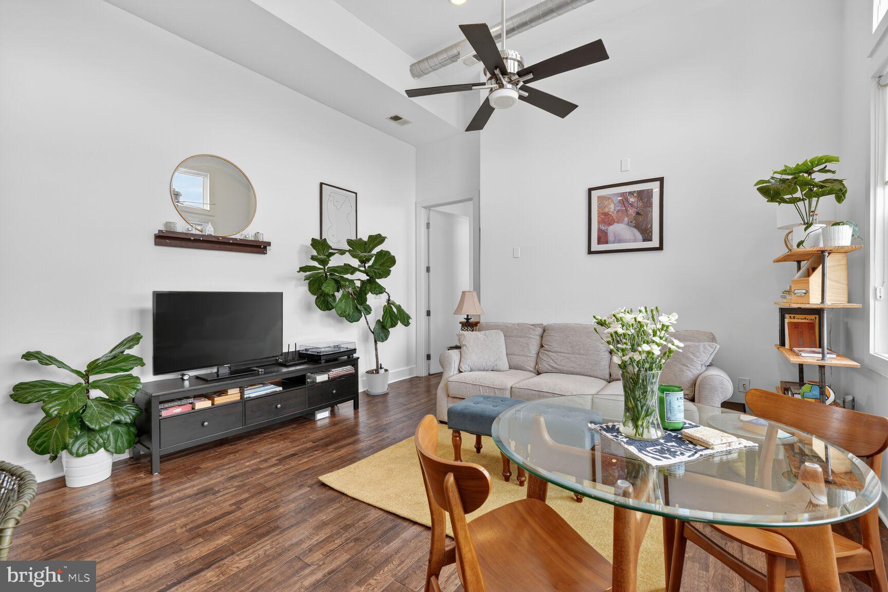 245 15th Street Southeast, Unit 403 Washington, DC 20003 - Photo 9 of 24 Dining/Living Area w/ High Ceiling & Tons of Light