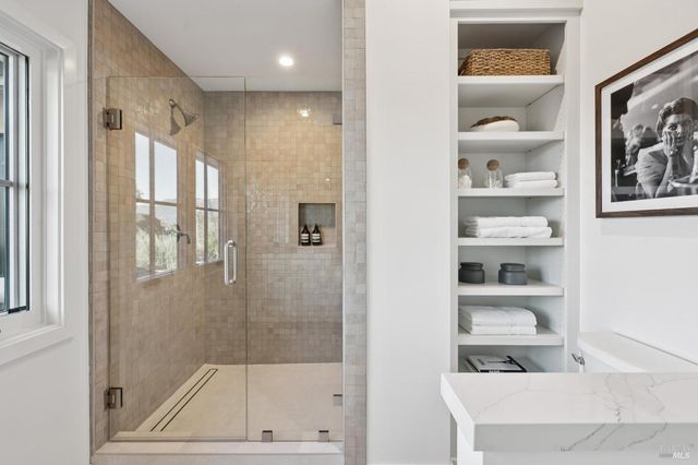 a bathroom with a shower