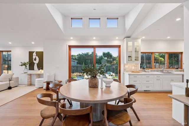 a living room with furniture flowerpot and a potted plant