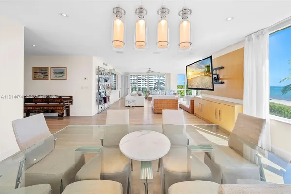 a living room with furniture and a couch