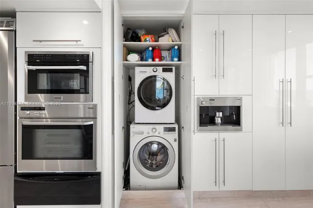 a view of balcony with furniture