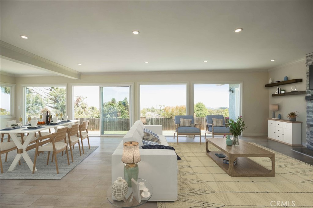 18 Stallion Road Rancho Palos Verdes, CA 90275 - Photo 2 of 16 Living Area Opens To Back Yard - virtually staged