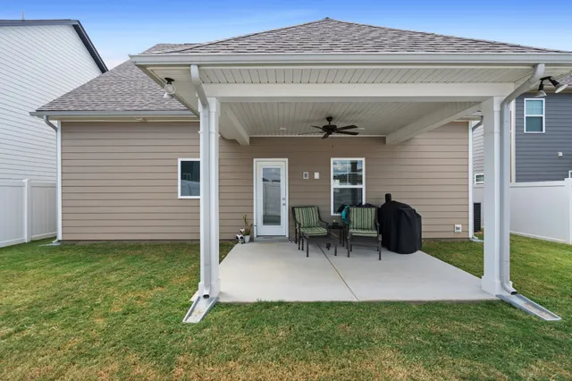 a view of a house with a patio