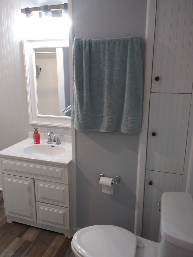 509 South Madison Street Morrison, IL 61270 - Photo 14 of 43 a bathroom with a sink a toilet and shower