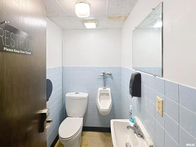 a bathroom with a sink a toilet a mirror and vanity