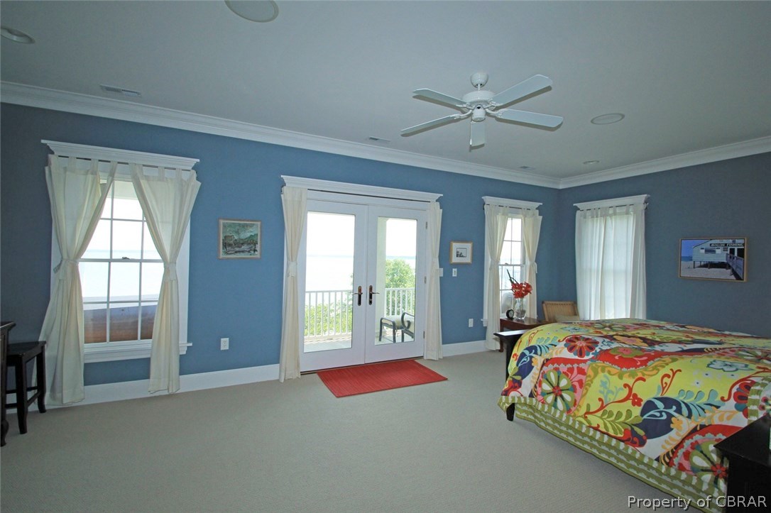35 West High Bank Road White Stone, VA 22578 - Photo 20 of 37 Master suite with HUGE waterfront views, private balcony with hot tub, large closet & lovely bathroom. Surround sound too!