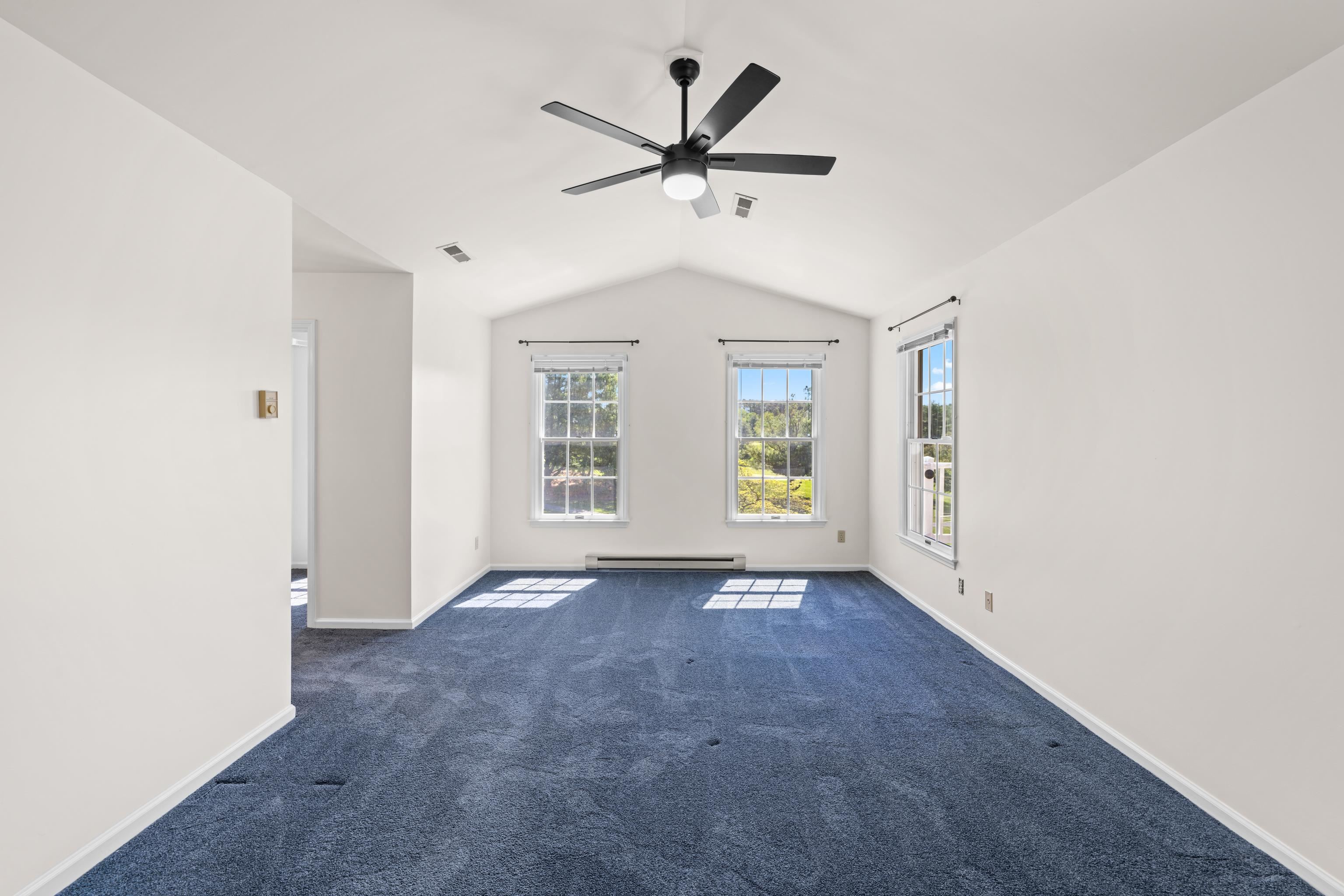 1569 Massanetta Springs Road Harrisonburg, VA 22801 - Photo 39 of 75 an empty room with windows and ceiling fan