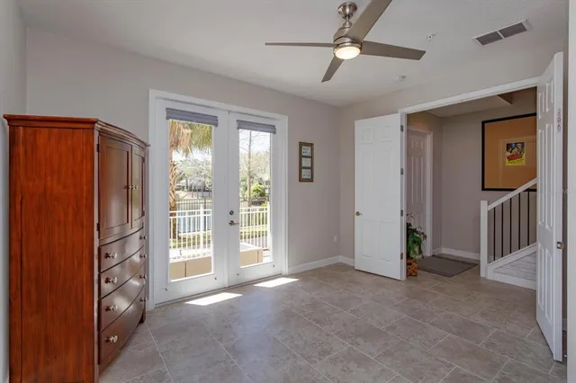 a view of a livingroom with a staircase