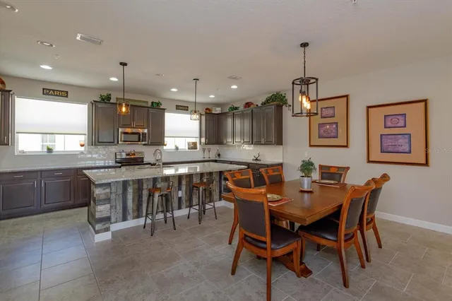 a view of a dining room and livingroom