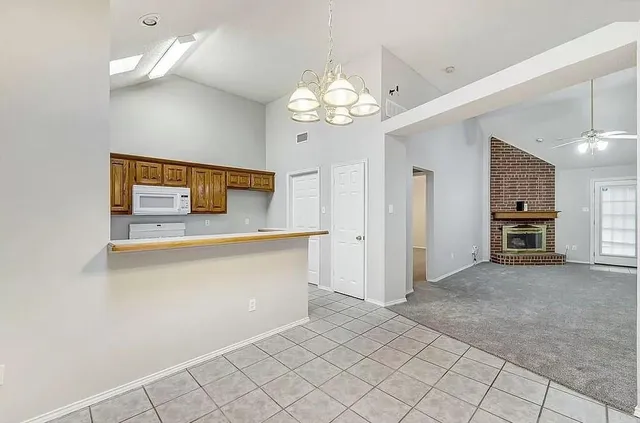 a view interior of the house and chandelier fan