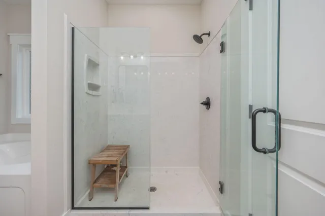 a bathroom with a shower
