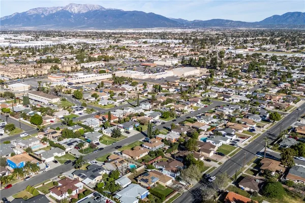 an aerial view of residential house and outdoor space