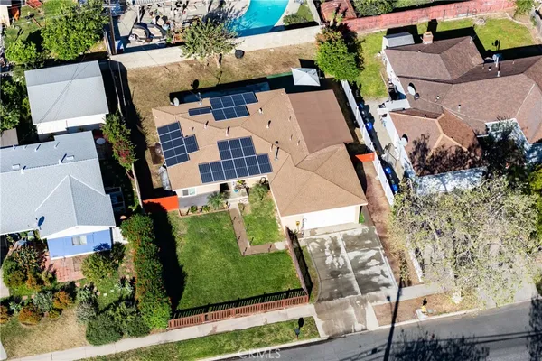 an aerial view of a fireplace with outdoor space