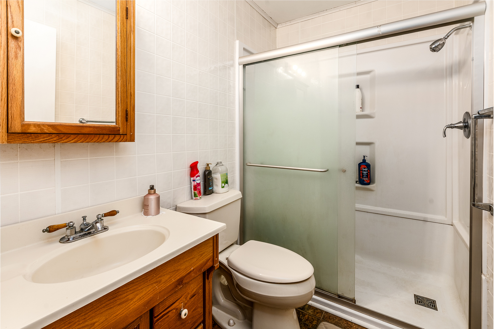 306 White Street Creal Springs, IL 62922 - Photo 17 of 36 a bathroom with a sink toilet and shower