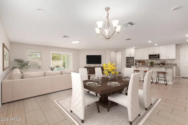a view of a livingroom with furniture