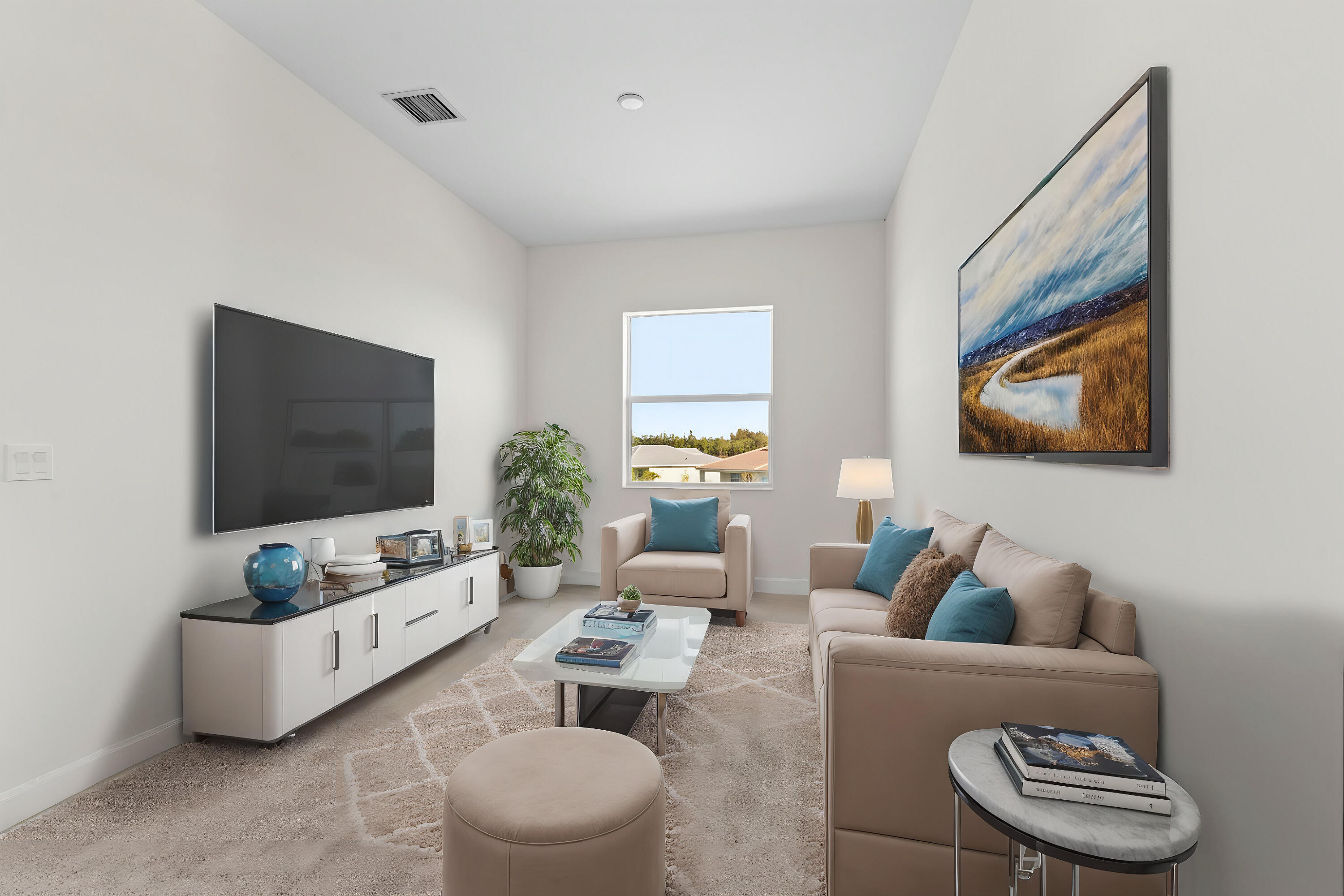 14159 Gray Bark Bend Westlake, FL 33470 - Photo 69 of 87 a living room with furniture and a flat screen tv