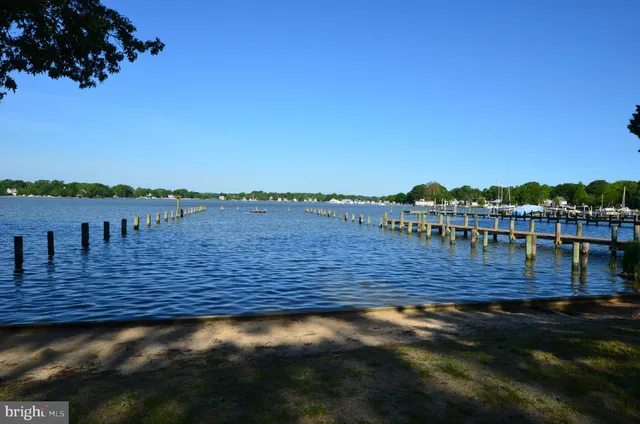 a view of a lake with houses