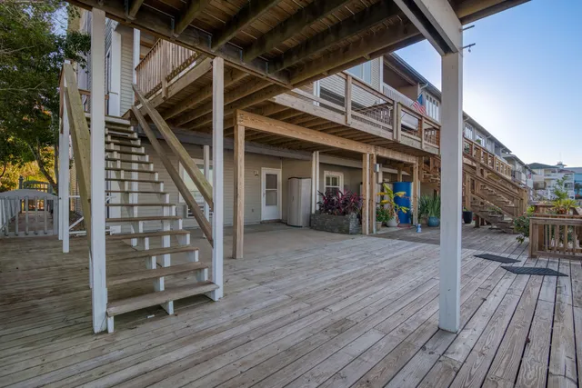 a view of a lake with a city