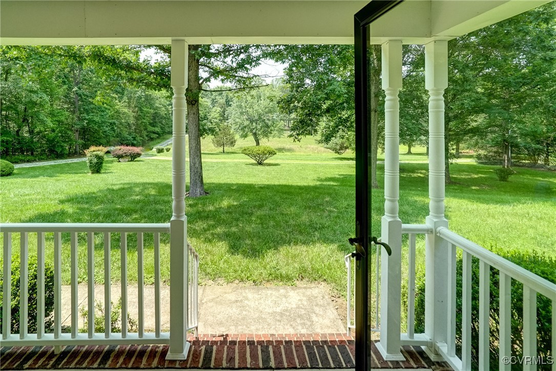 3175 Sandy Hook Road Sandy Hook, VA 23153 - Photo 4 of 27 a view of backyard with large trees and plants