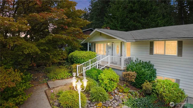 a house view with a garden space