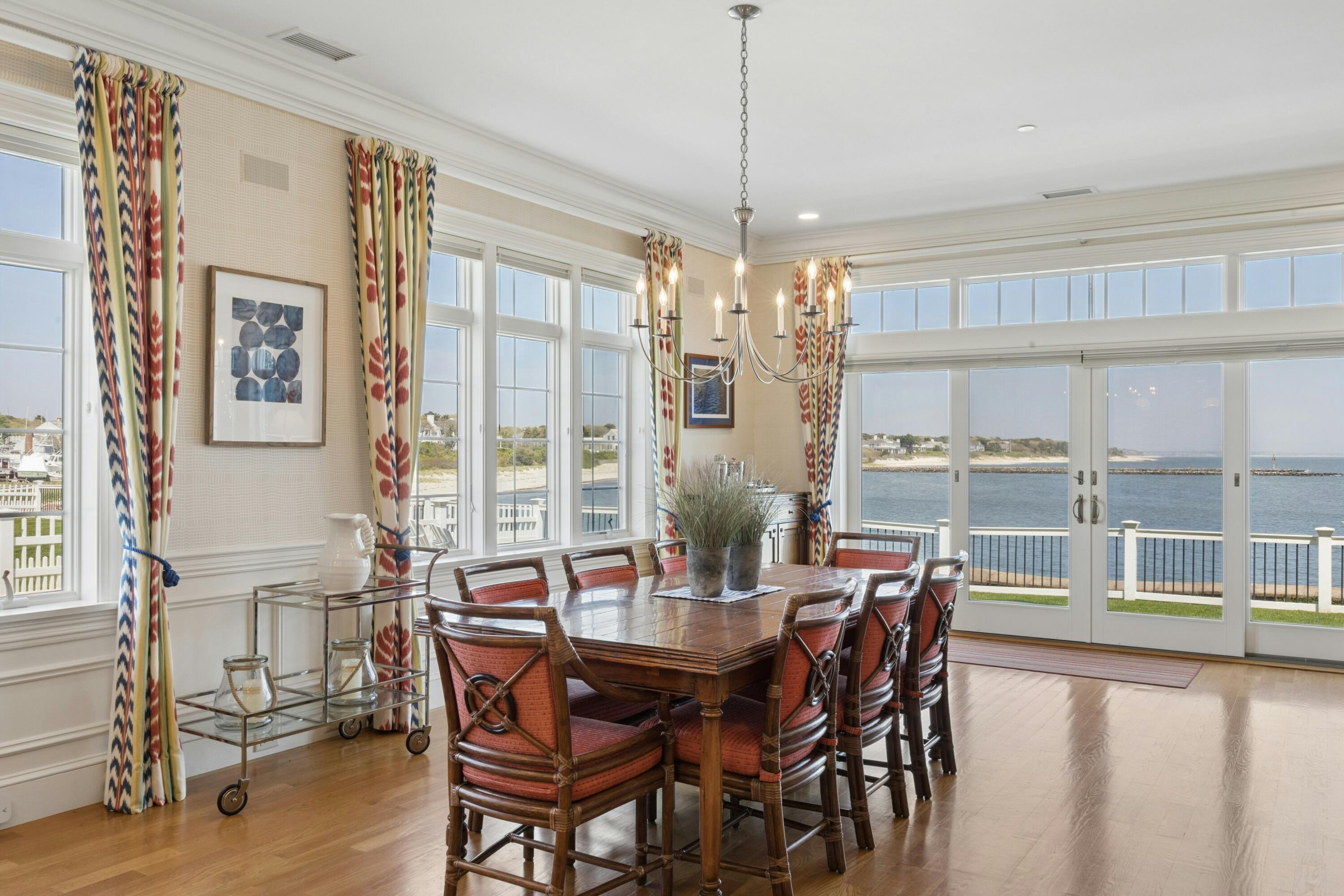 23 Snow Inn Road, Unit 7 Harwich Port, MA 02646 - Photo 14 of 37 a view of a dining room with furniture large windows and wooden floor