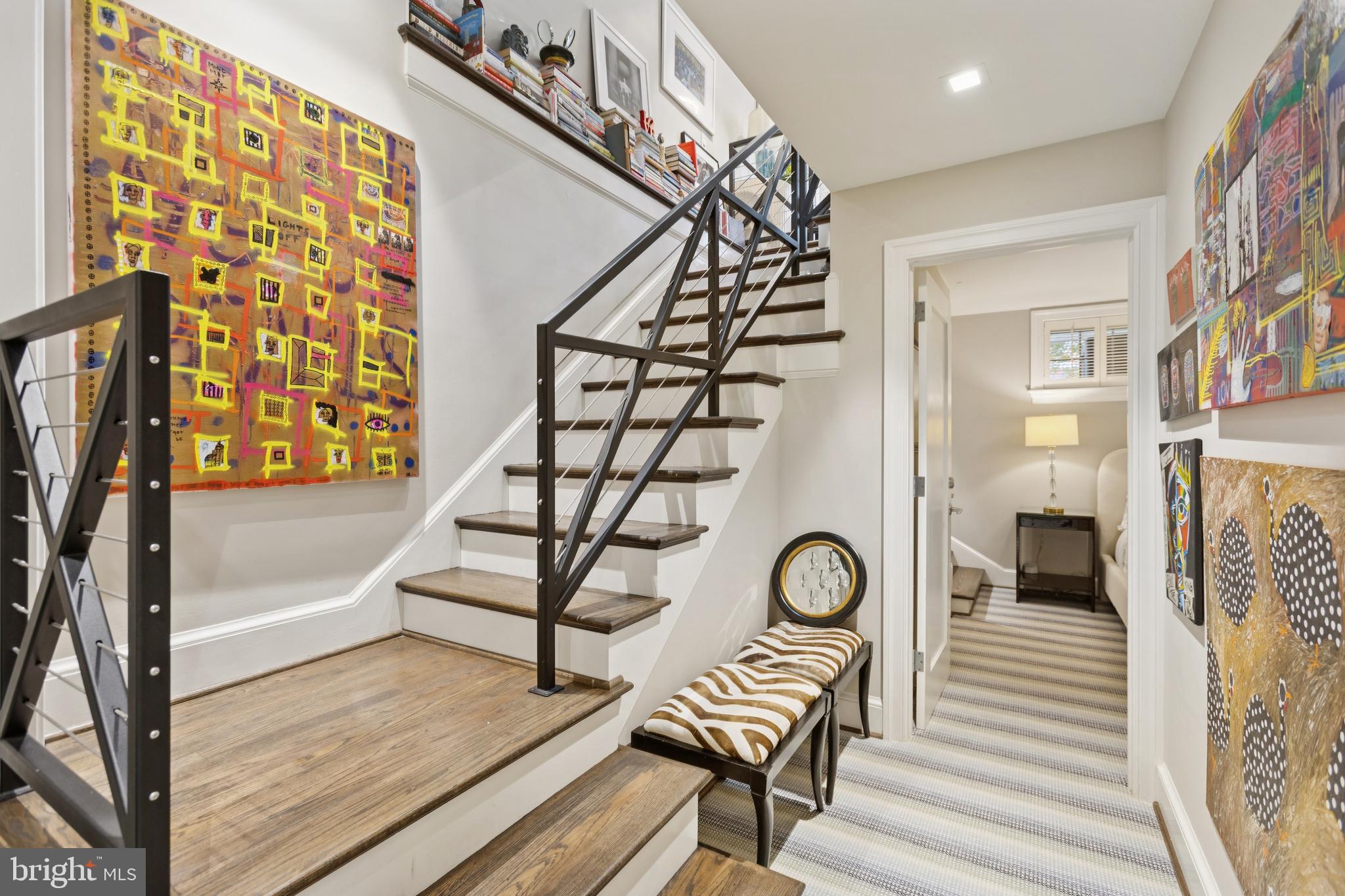 1724 34th Street Northwest Washington, DC 20007 - Photo 21 of 38 a view of entryway with wooden floor and stairs