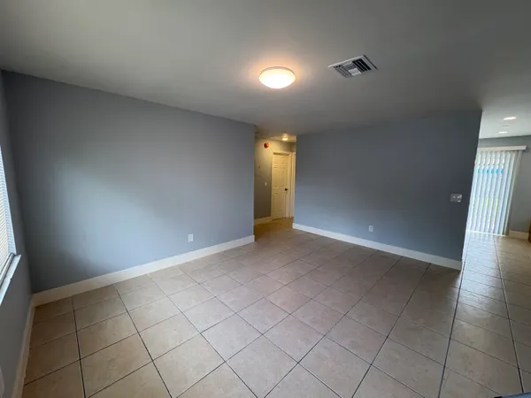 a view of a room with racks on the wall