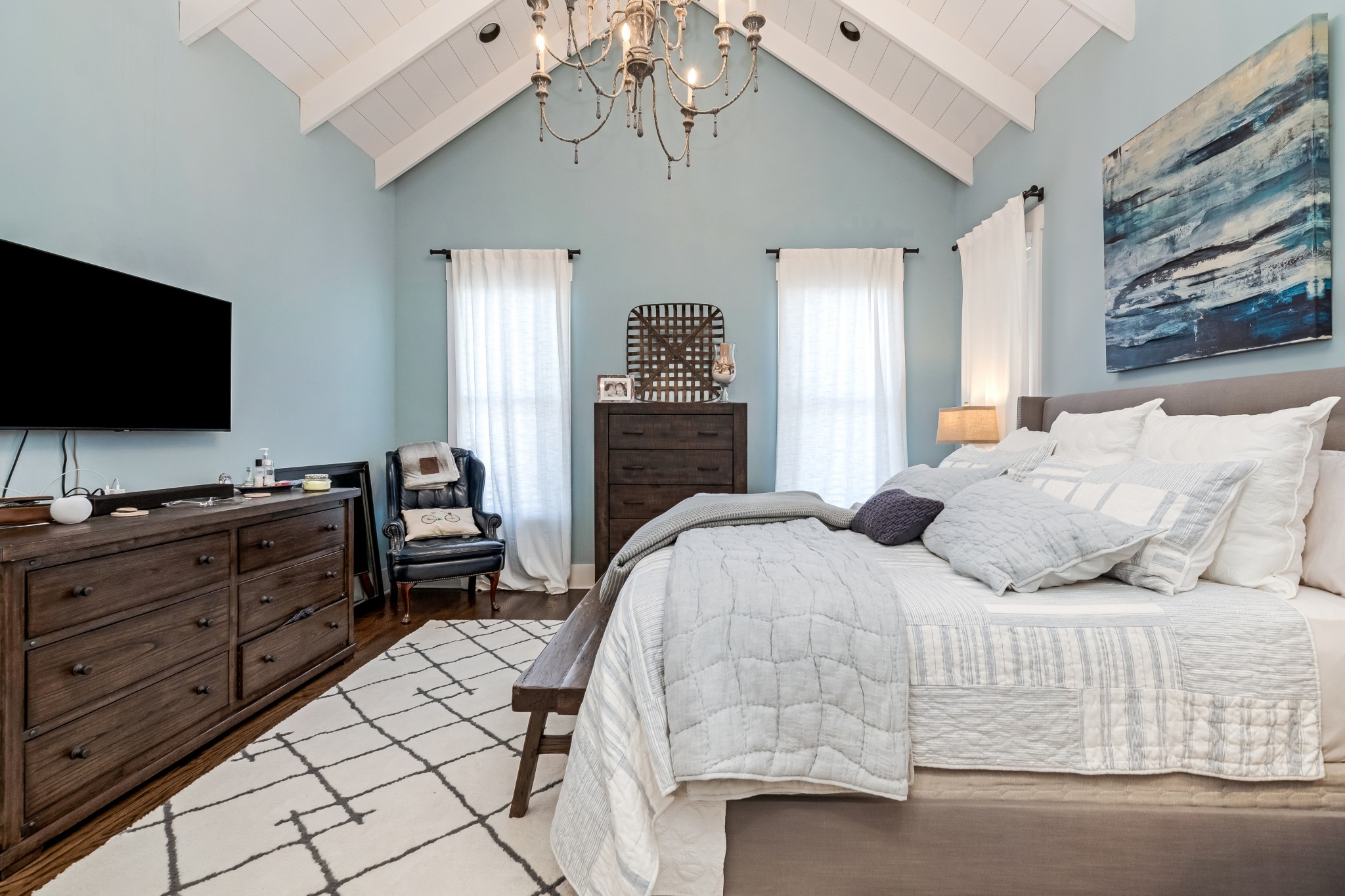 325 Circuit Road Franklin, TN 37064 - Photo 22 of 55 a bedroom with a bed and a flat screen tv