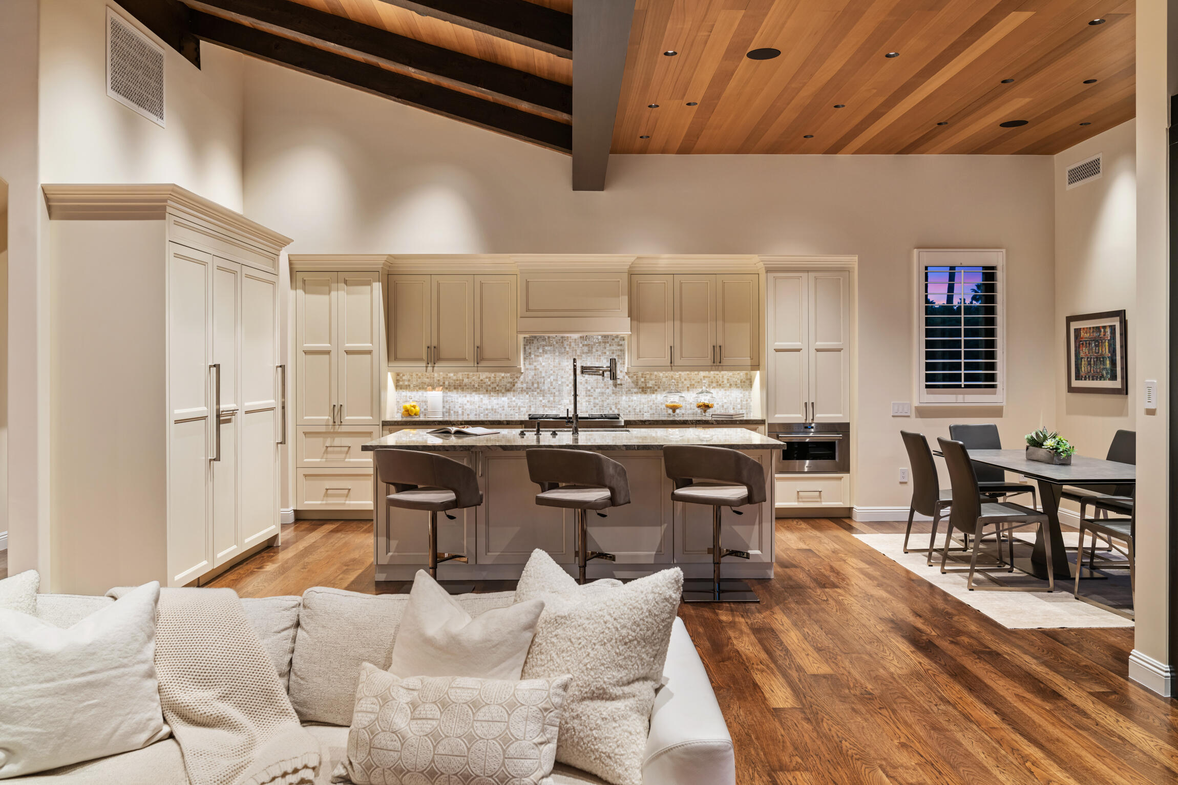 555 West Stevens Road Palm Springs, CA 92262 - Photo 27 of 95 a living room with stainless steel appliances kitchen island granite countertop furniture and a dining table