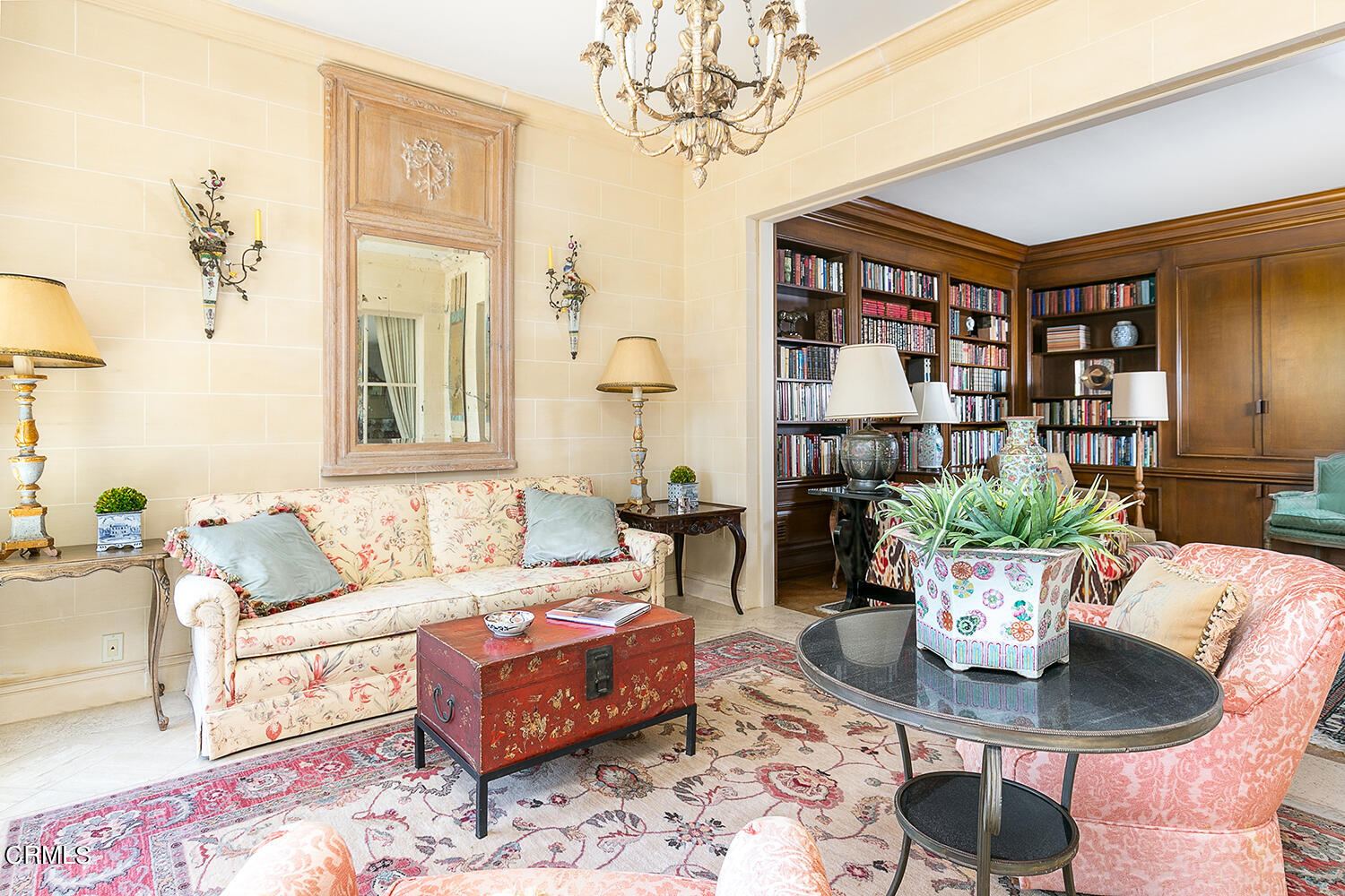 3 Oak Knoll Terrace Pasadena, CA 91106 - Photo 12 of 46 a living room with furniture and a chandelier