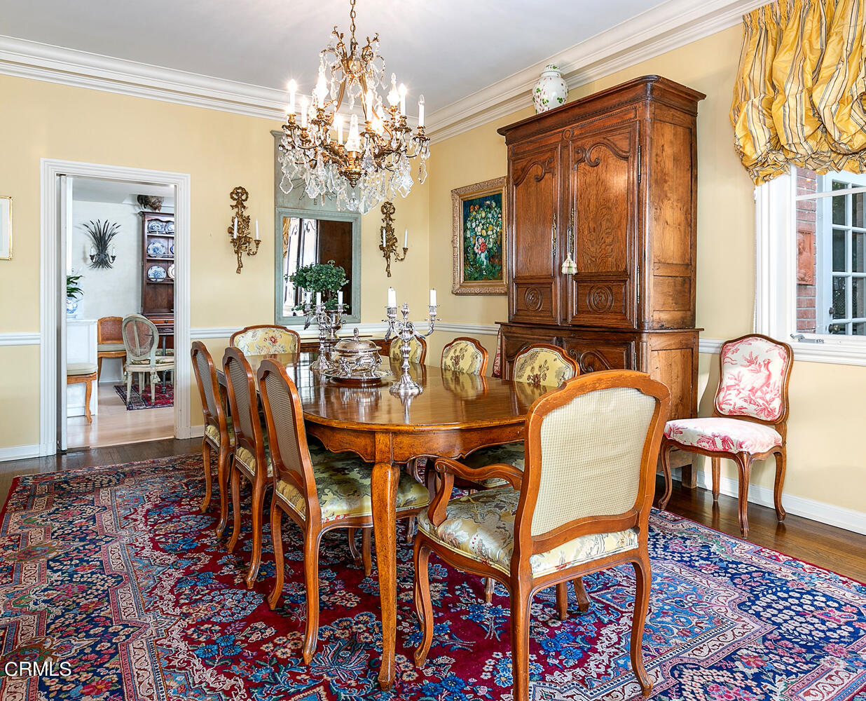 3 Oak Knoll Terrace Pasadena, CA 91106 - Photo 18 of 46 a dining room with furniture a chandelier and wooden floor