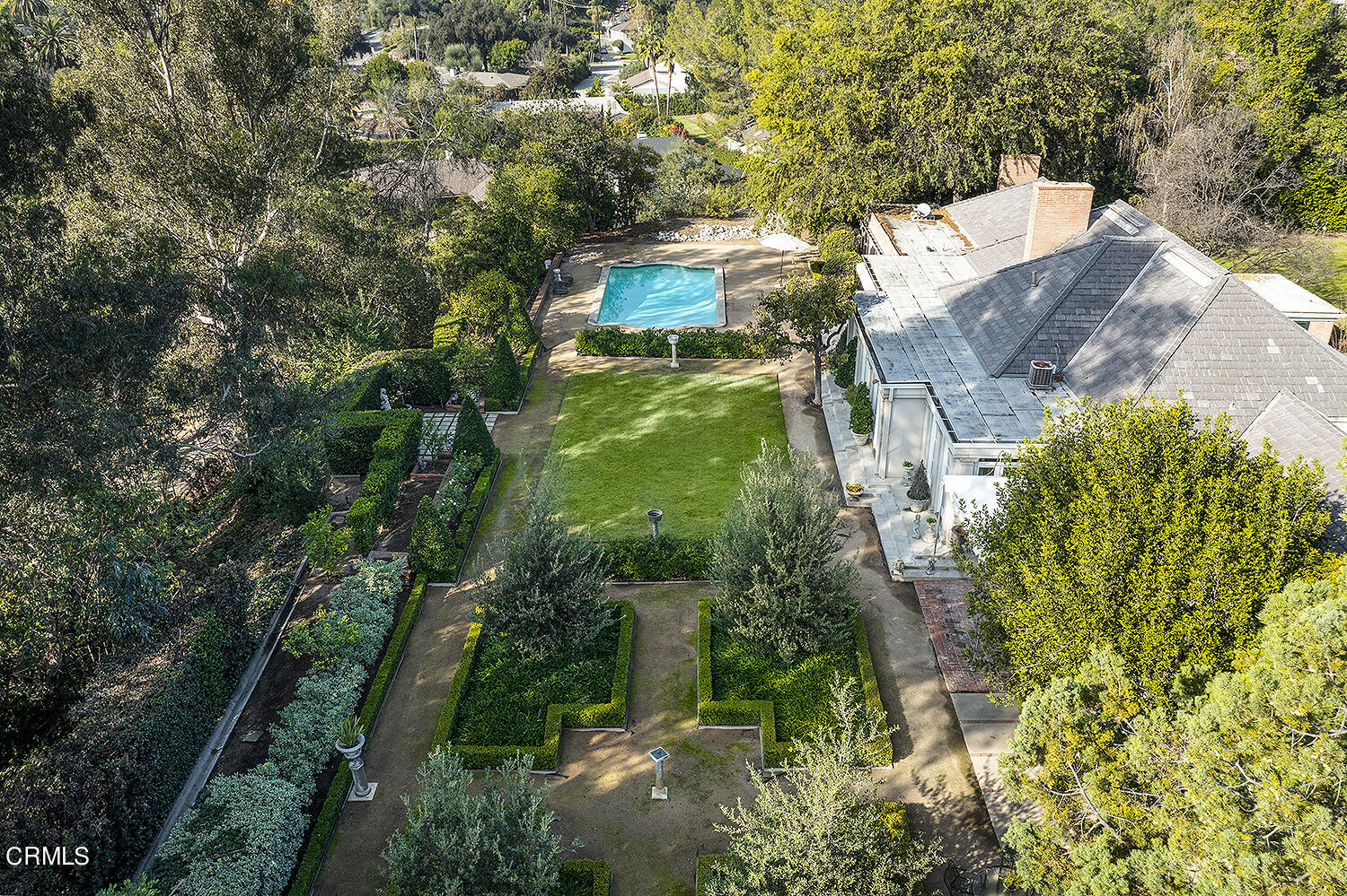 3 Oak Knoll Terrace Pasadena, CA 91106 - Photo 45 of 46 an aerial view of a house with a yard basket ball court and outdoor seating
