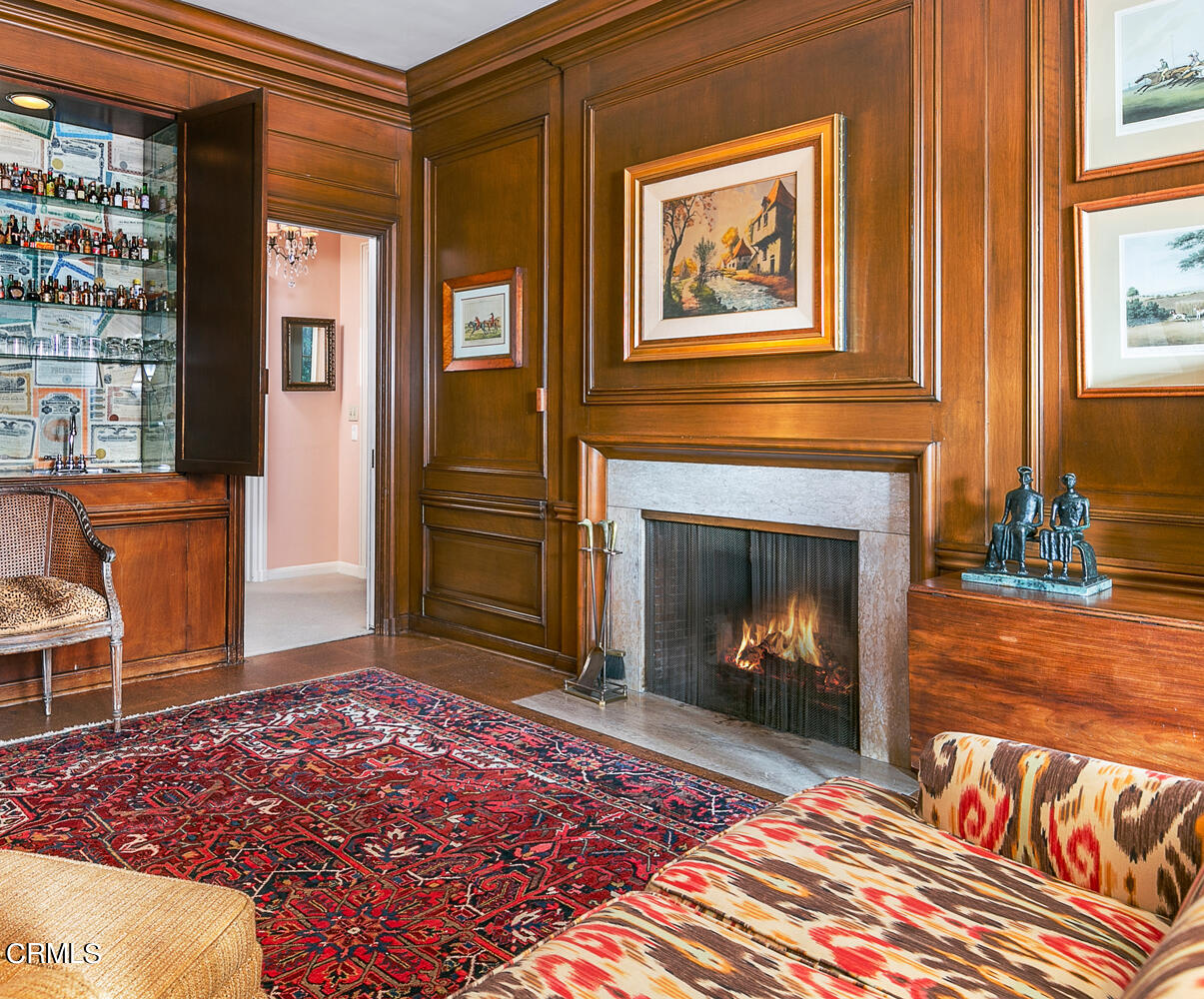 3 Oak Knoll Terrace Pasadena, CA 91106 - Photo 9 of 46 a living room with furniture and a fireplace