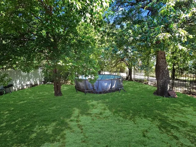 a view of backyard with a garden and plants