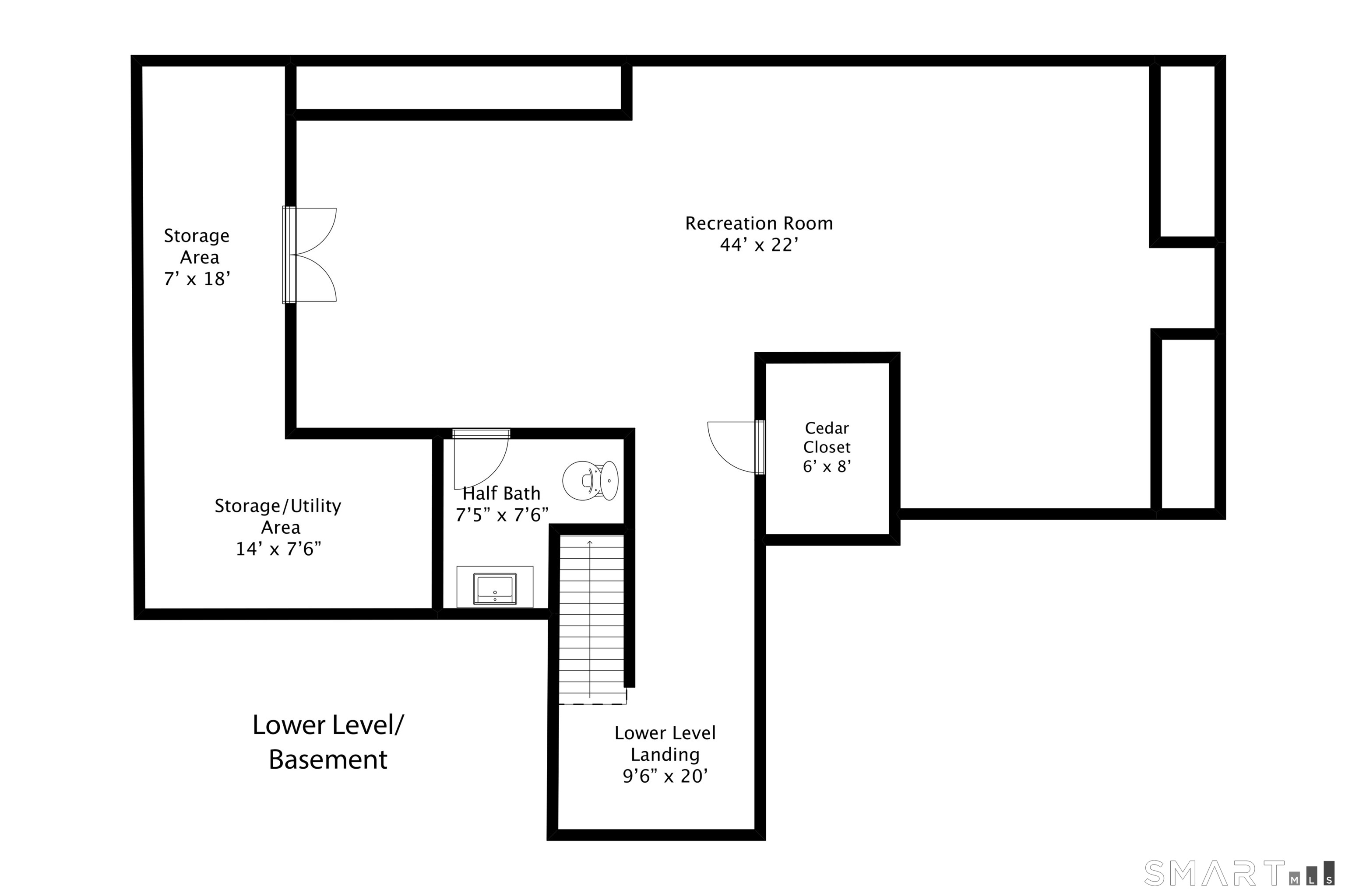415 Pitkin Hollow, Unit 415 Trumbull, CT 06611 - Photo 35 of 35 Lower level floor plan