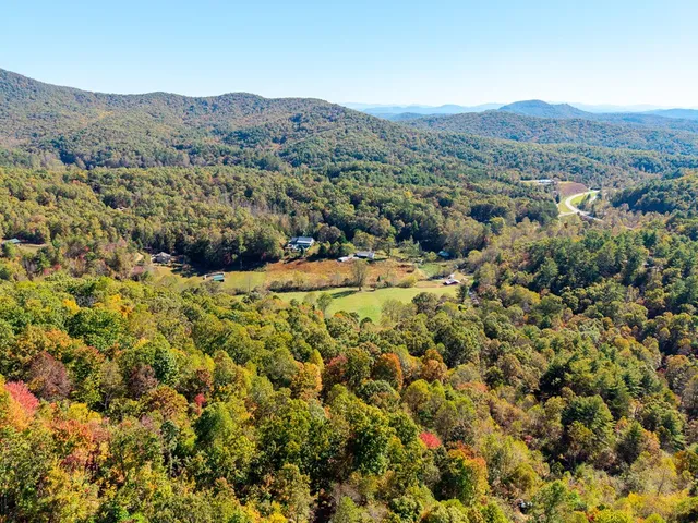 an aerial view of residential house and green space