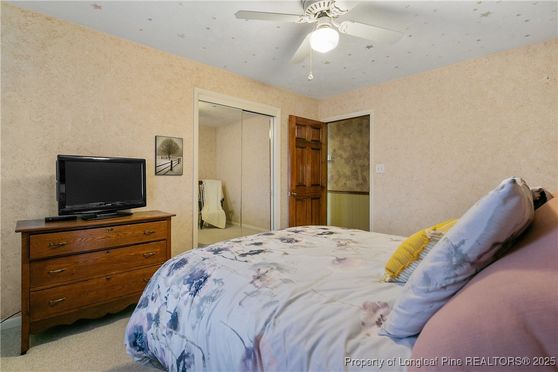 5017 Goldsboro Road Wade, NC 28395 - Photo 40 of 50 a bedroom with a bed and a flat screen tv
