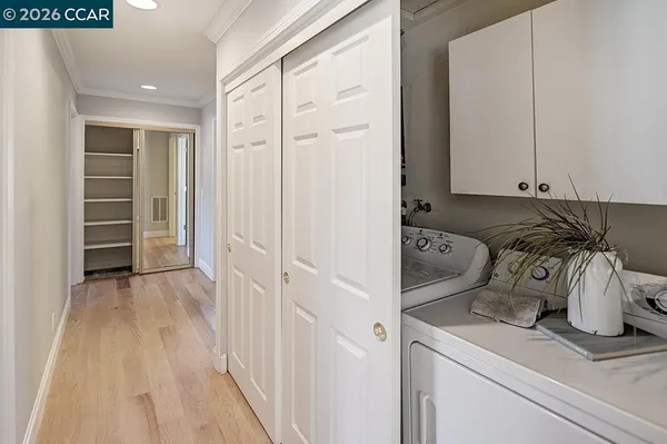 a view of a closet and storage space