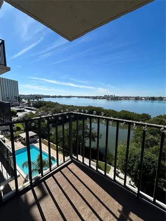 a view of a swimming pool and outdoor space