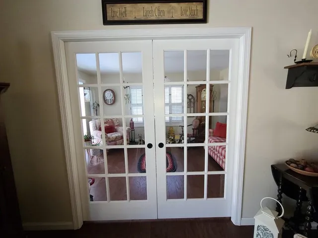 a kitchen with lots of counter top space