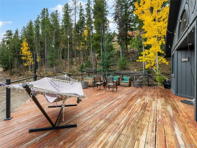 a outdoor view with a sitting space