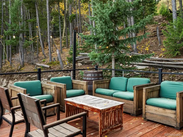 a view of outdoor space with seating