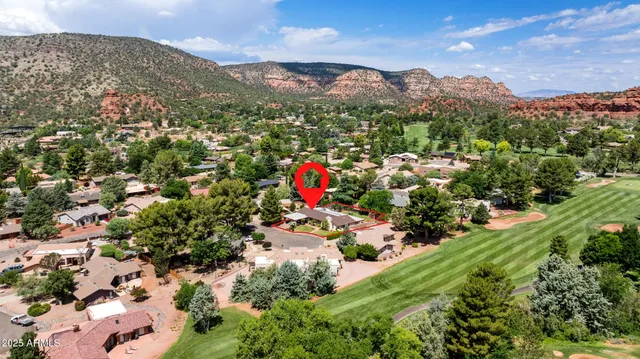 a view of city and mountain